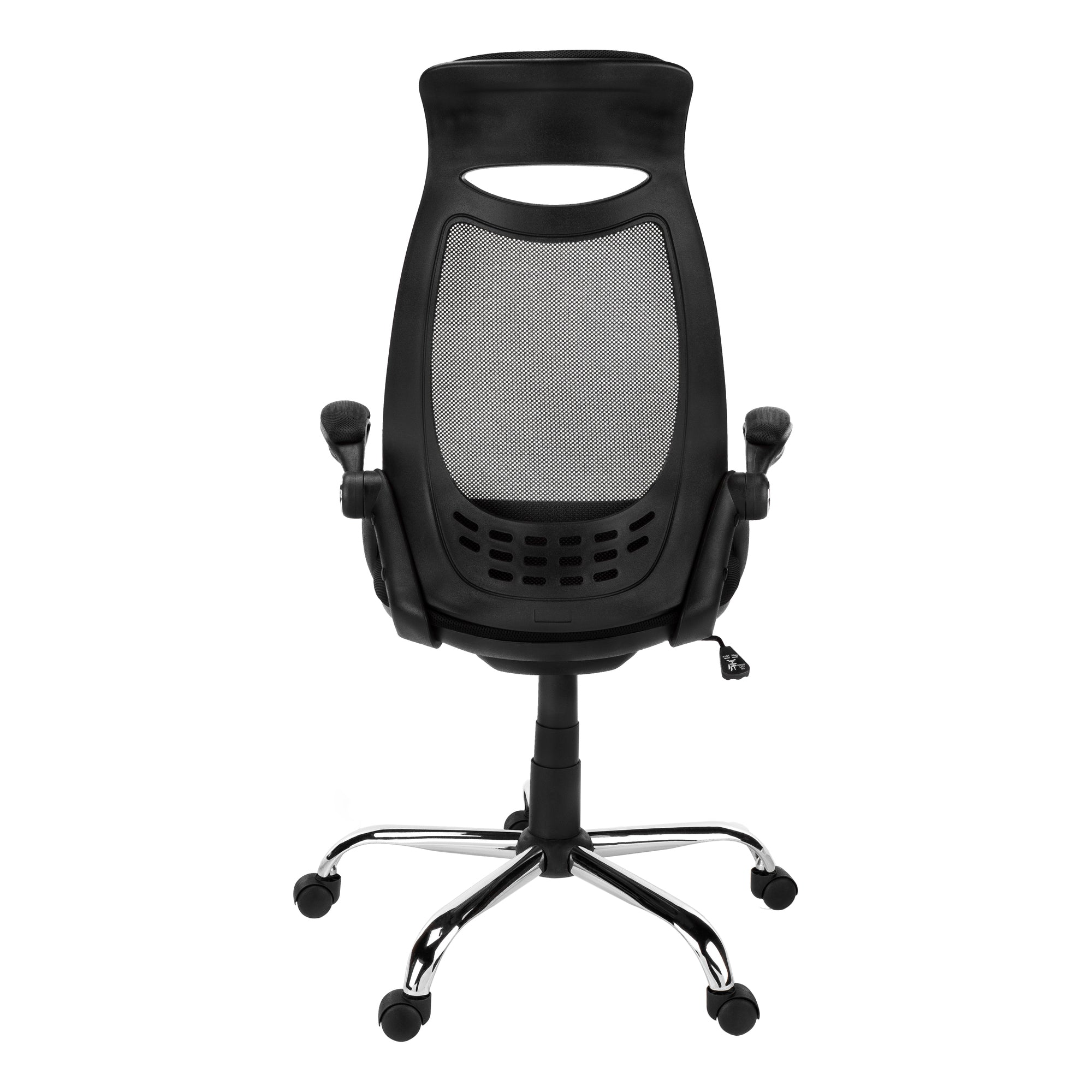 MN-807268    Office Chair, Adjustable Height, Swivel, Ergonomic, Armrests, Computer Desk, Office, Metal Base, Mesh, Black, Chrome, Contemporary, Modern