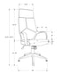 MN-827270    Office Chair, Adjustable Height, Swivel, Ergonomic, Armrests, Computer Desk, Office, Metal Base, Fabric, White, Grey, Contemporary, Modern