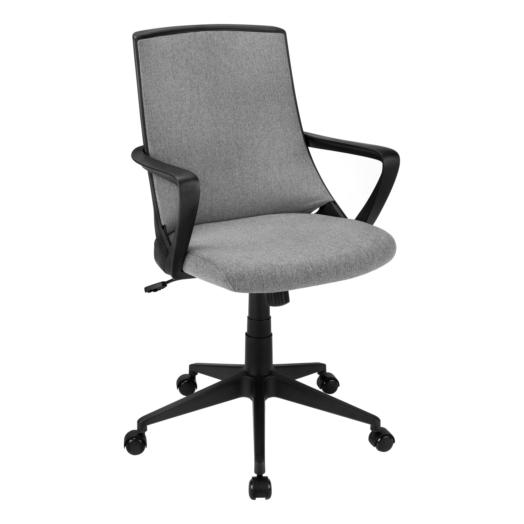 MN-937297    Office Chair, Adjustable Height, Swivel, Ergonomic, Armrests, Computer Desk, Office, Metal Base, Fabric, Black, Grey, Contemporary, Modern