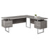 MN-977304    Computer Desk, Home Office, Corner, Left, Right Set-Up, Storage Drawers, 70"L, L Shape, Metal, Laminate, Dark Taupe, Grey, Contemporary, Modern