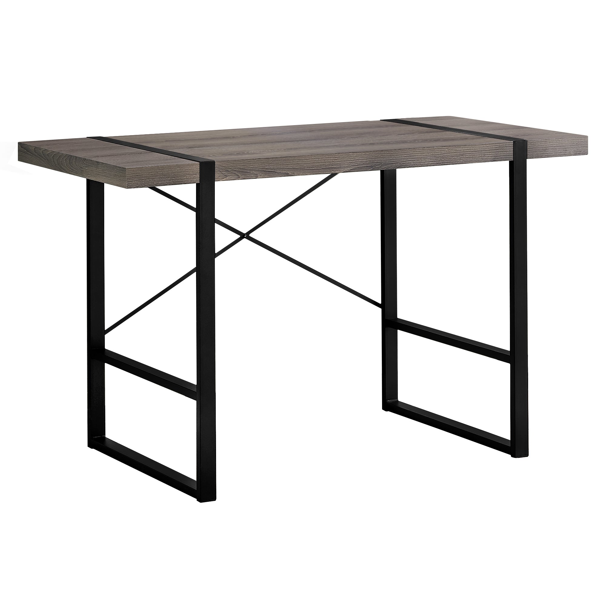 MN-117310    Computer Desk, Home Office, Laptop, 48"L, Metal, Laminate, Dark Taupe, Black, Contemporary, Modern