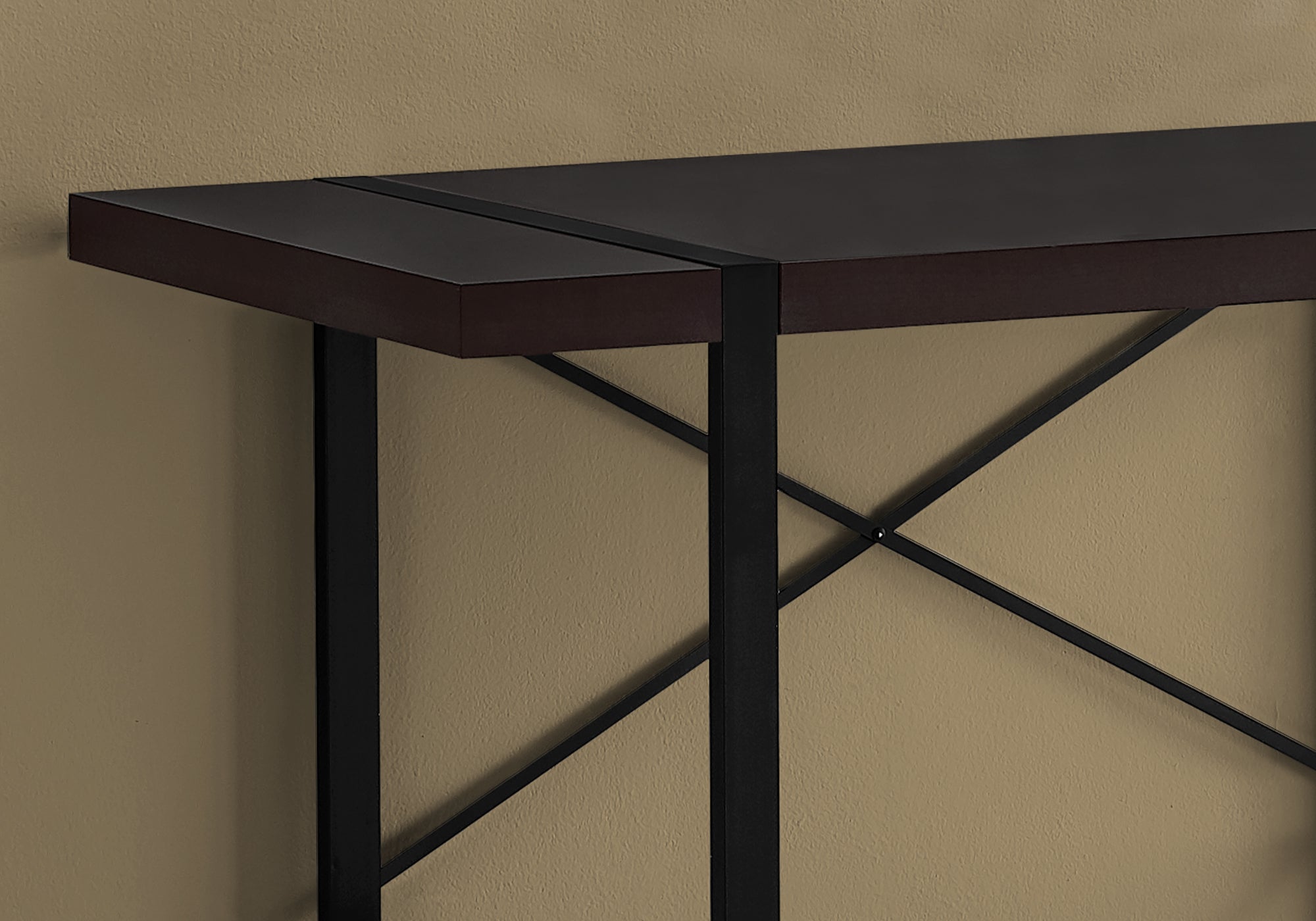 MN-127311    Computer Desk, Home Office, Laptop, 48"L, Metal, Laminate, Dark Brown, Black, Contemporary, Modern