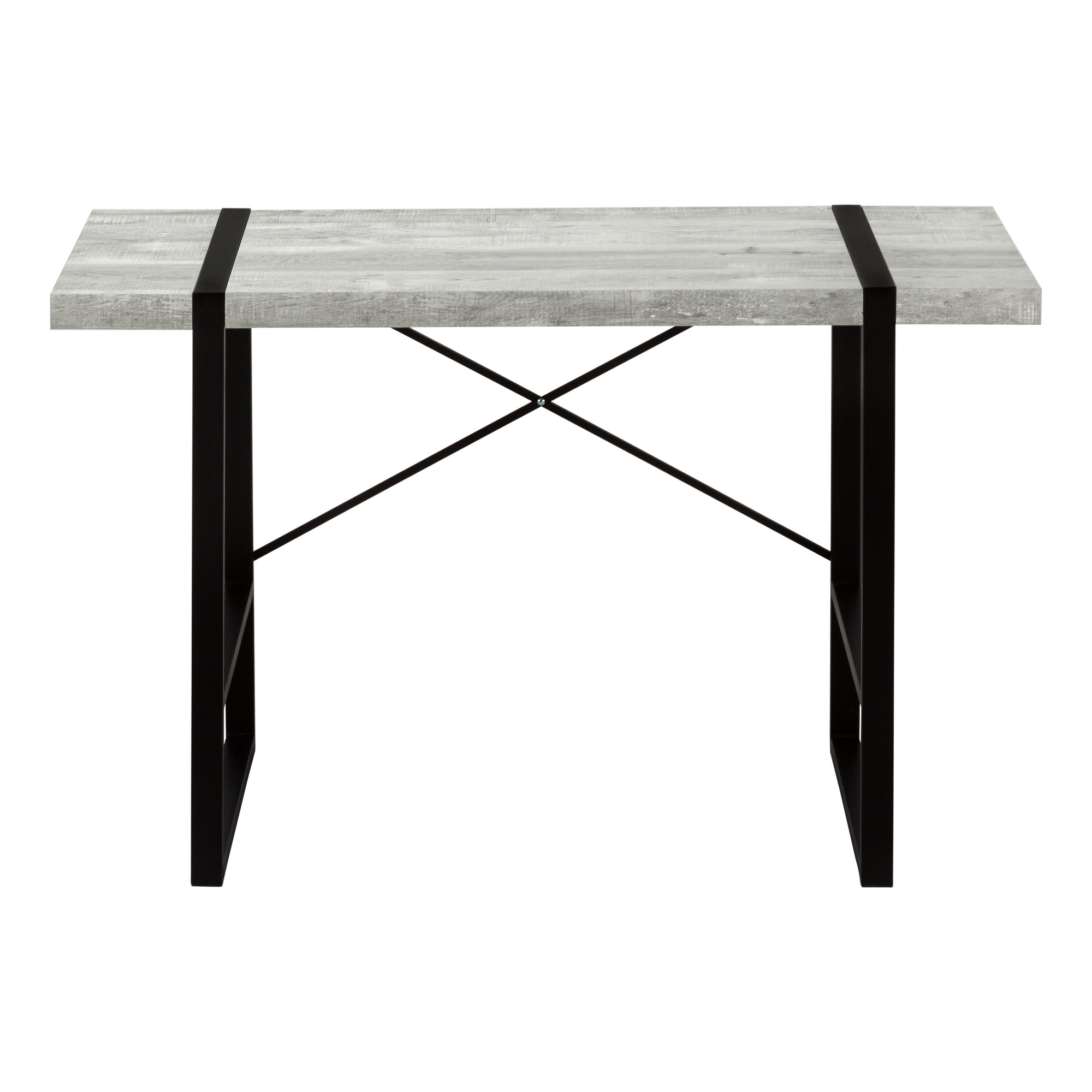 MN-177316    Computer Desk, Home Office, Laptop, 48"L, Metal, Laminate, Grey Reclaimed Wood Look, Black, Contemporary, Modern