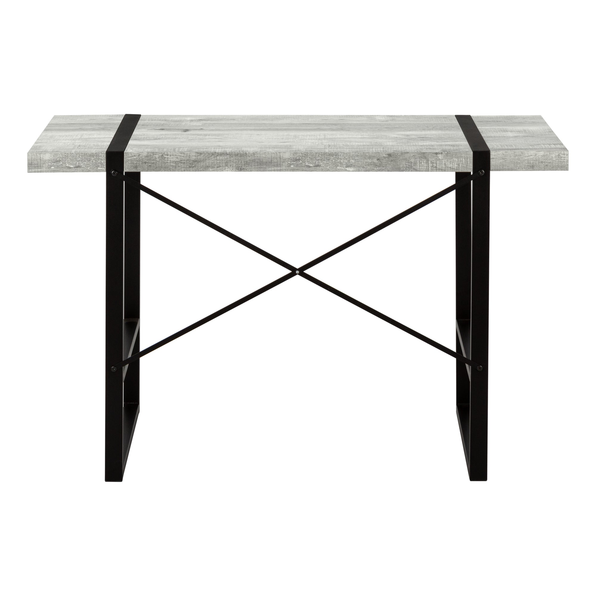 MN-177316    Computer Desk, Home Office, Laptop, 48"L, Metal, Laminate, Grey Reclaimed Wood Look, Black, Contemporary, Modern