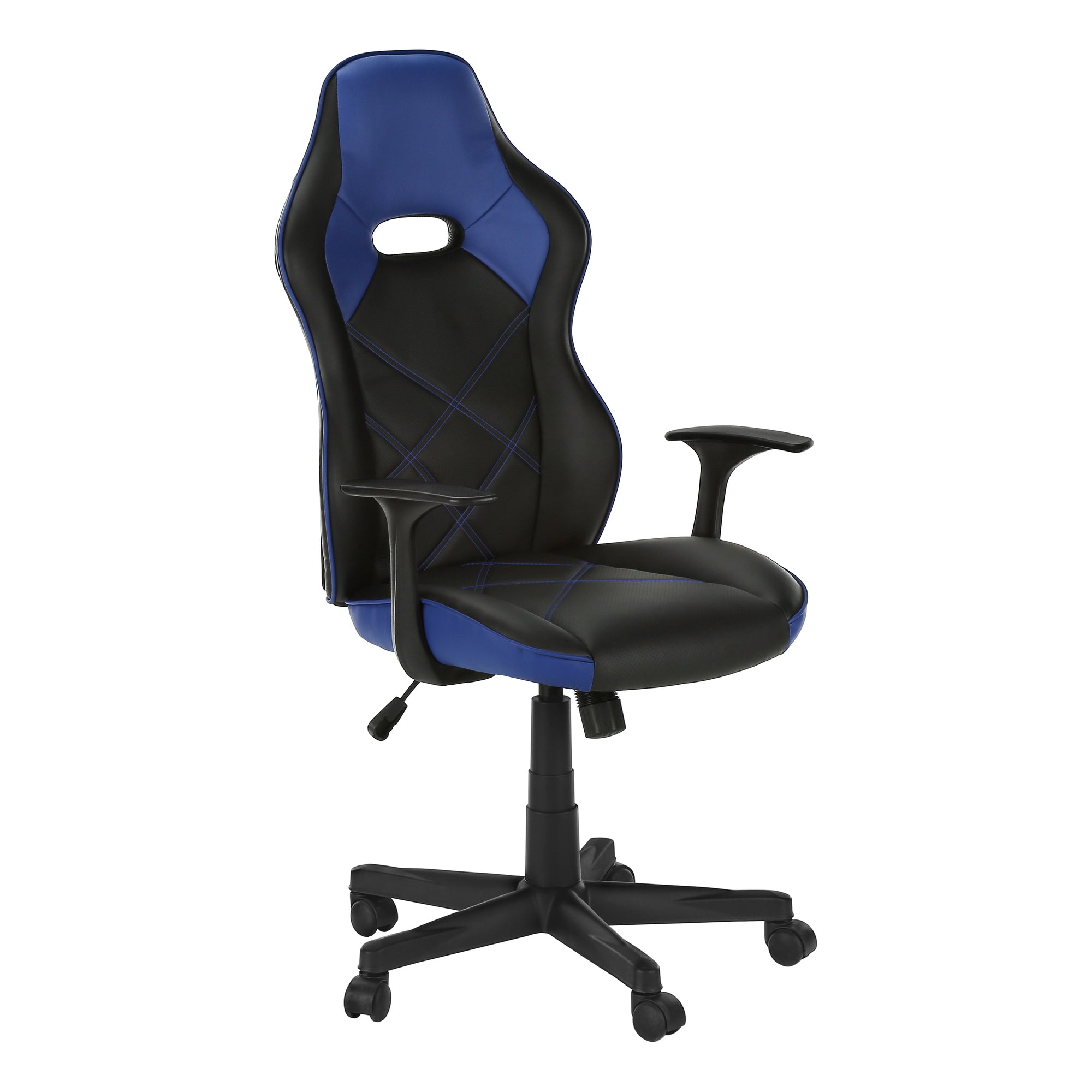 MN-277328    Office Chair - Gaming / Black / Blue Leather-Look