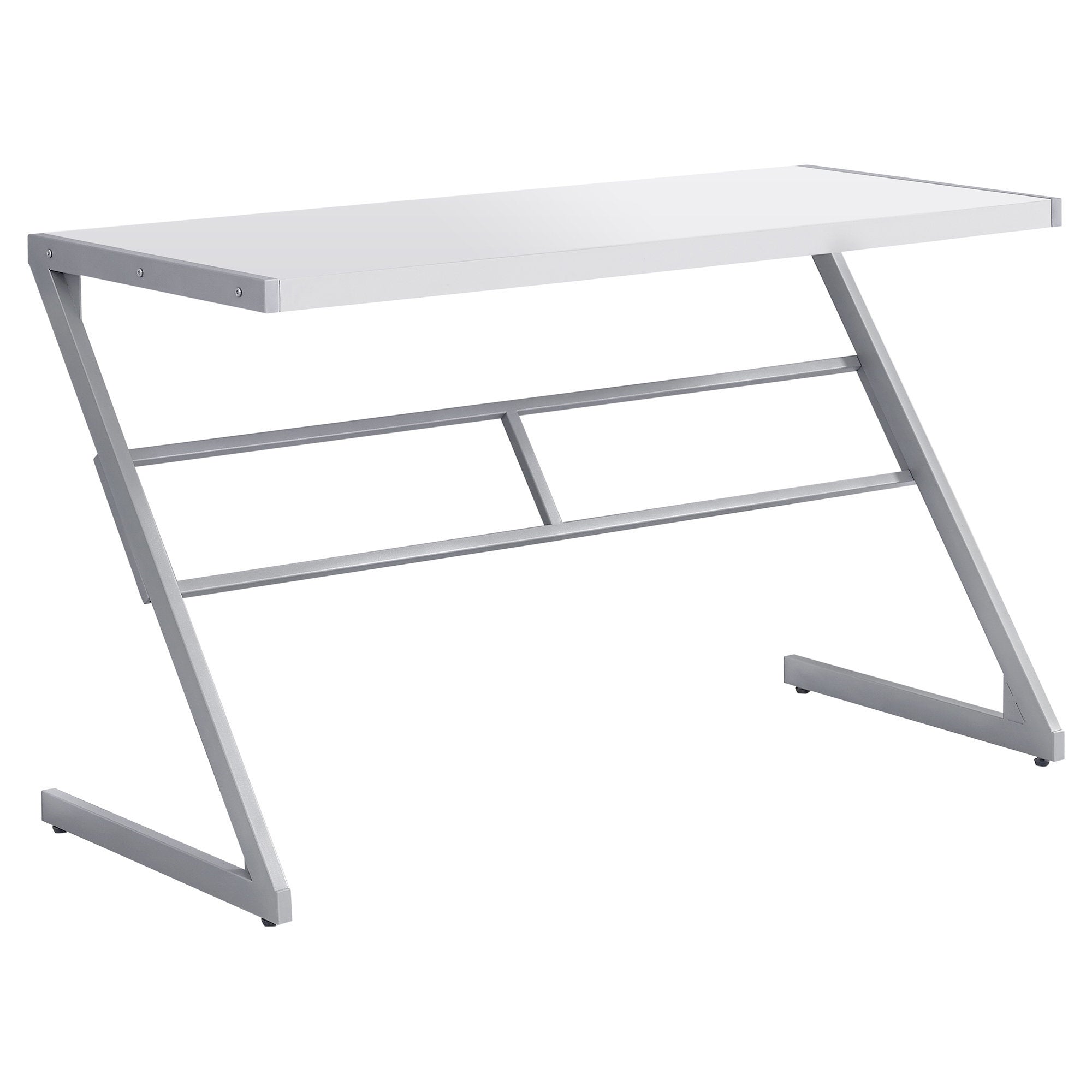 MN-507372    Computer Desk, Home Office, Laptop, 48"L, Metal, Laminate, White, Grey, Contemporary, Modern