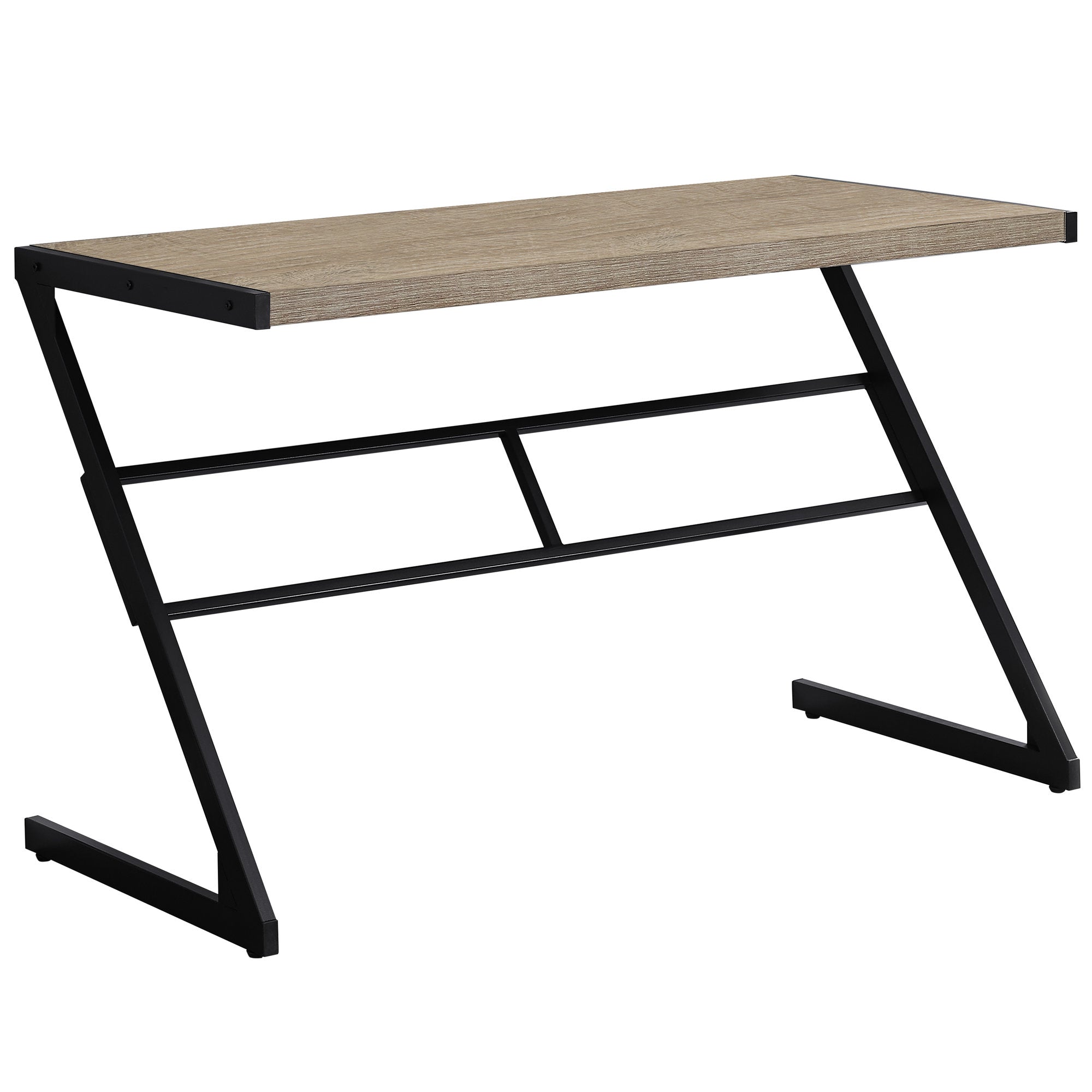 MN-517373    Computer Desk, Home Office, Laptop, 48"L, Metal, Laminate, Dark Taupe, Black, Contemporary, Modern