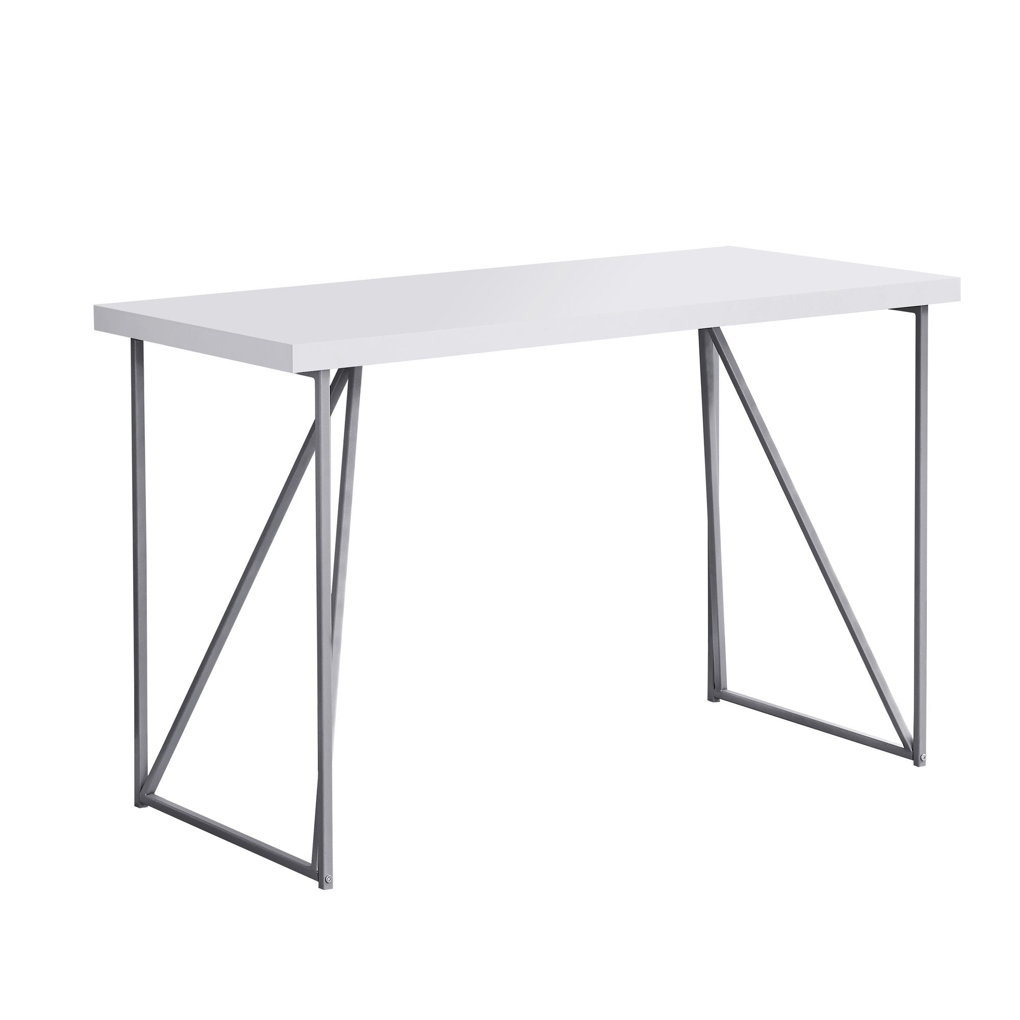 MN-537376    Computer Desk, Home Office, Laptop, 48"L, Metal, Laminate, White, White, Contemporary, Modern