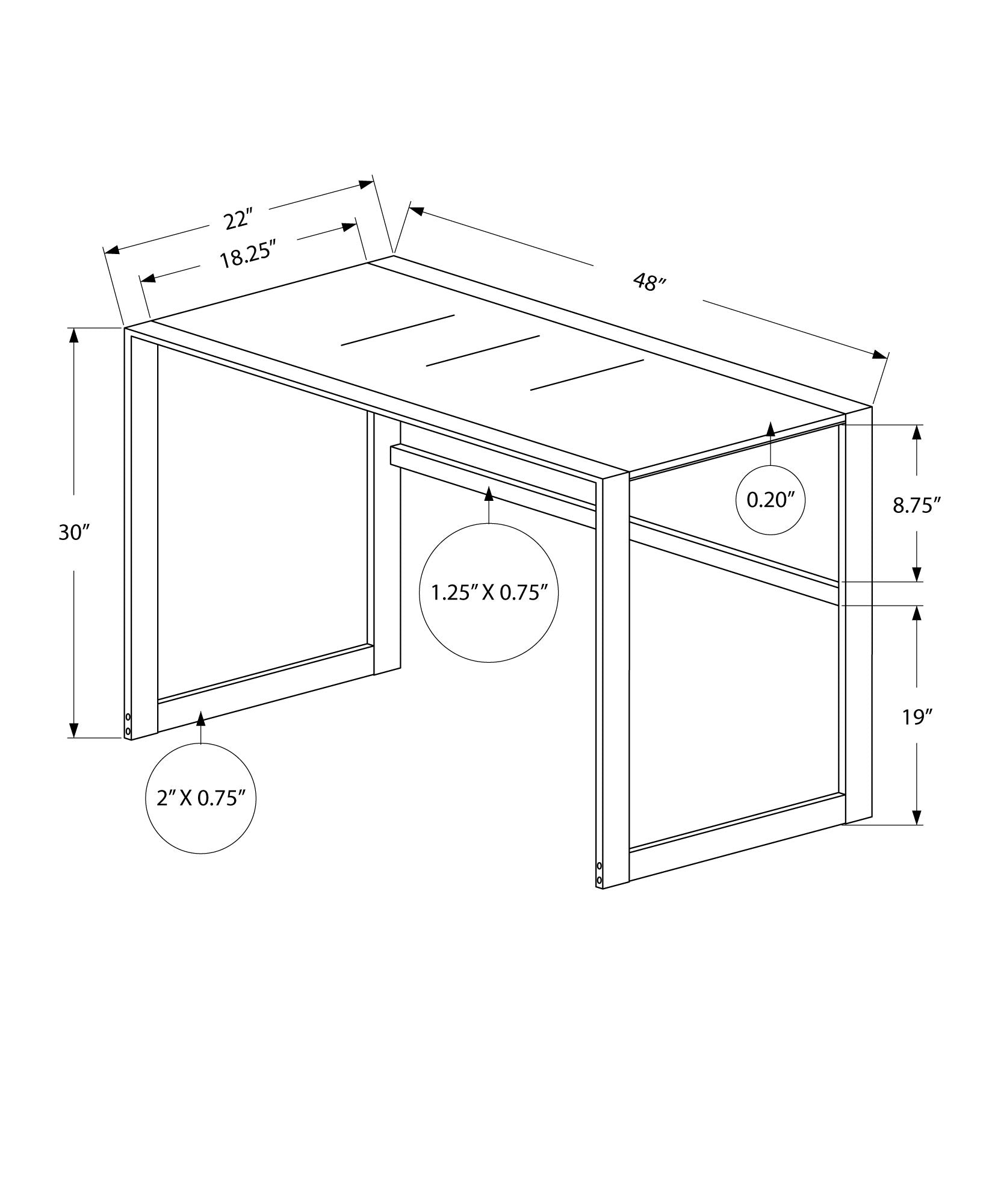 MN-547379    Computer Desk, Home Office, Laptop, Tempered Glass, 48"L, Metal, Tempered Glass, Black, Black Tinted, Contemporary, Modern