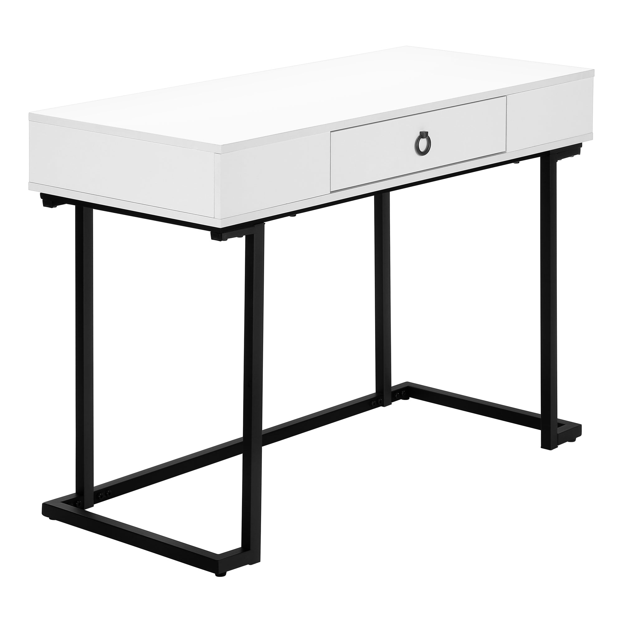 MN-567385    Computer Desk, 1 Storage Drawer, Metal Base - 42"L - White, Black