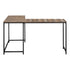 MN-J107391    Computer Desk ,L-Shaped, Corner, Metal Base, 58"L X 44"W,  Brown Reclaimed Wood-Look ,Black