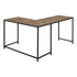 MN-J107391    Computer Desk ,L-Shaped, Corner, Metal Base, 58"L X 44"W,  Brown Reclaimed Wood-Look ,Black