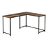MN-J107391    Computer Desk ,L-Shaped, Corner, Metal Base, 58"L X 44"W,  Brown Reclaimed Wood-Look ,Black