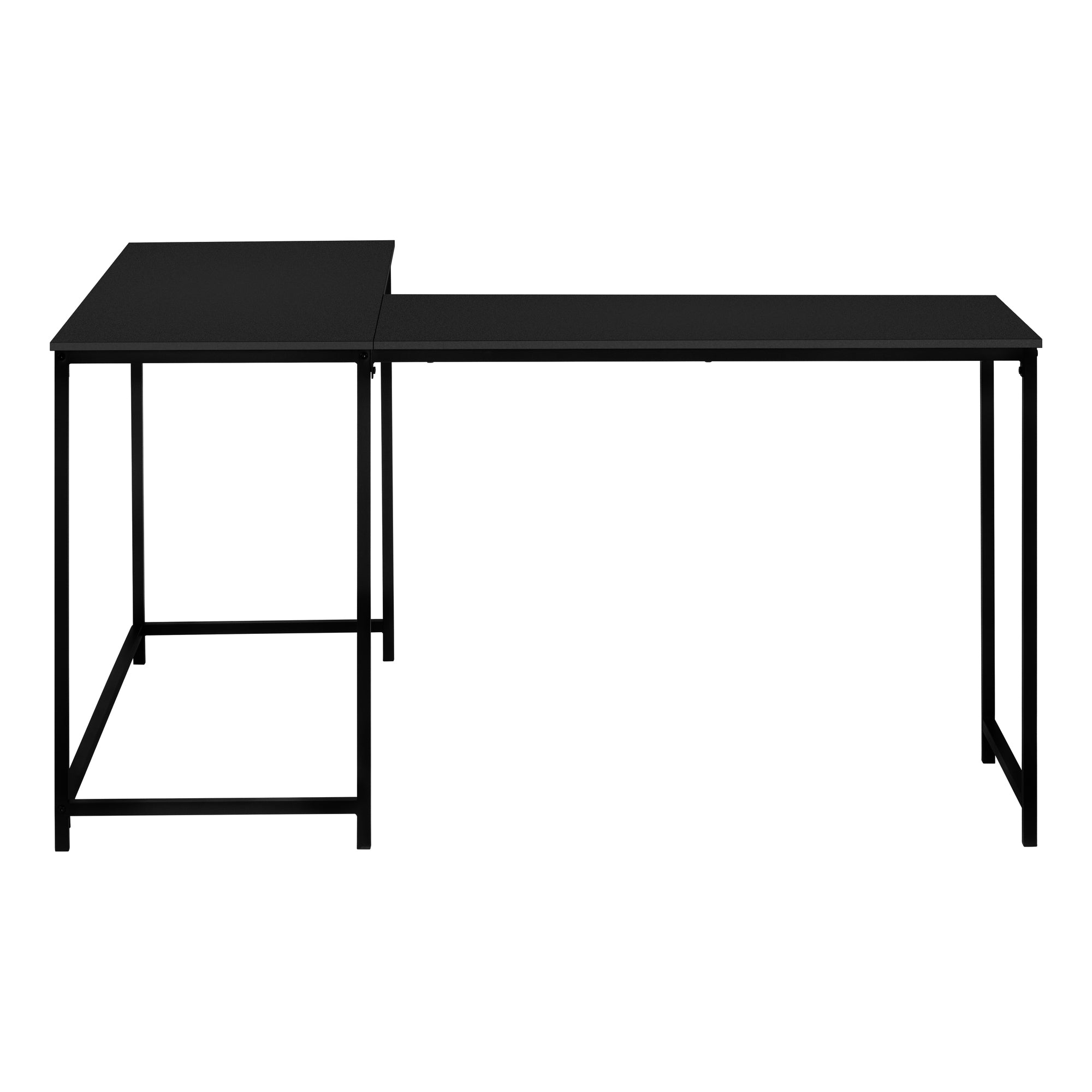 MN-107394    Computer Desk, Home Office, Corner, 58"L, L Shape, Work, Laptop, Black Laminate, Black Metal, Contemporary, Modern