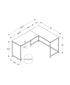 MN-J107395    Computer Desk - L-Shaped / Corner / Metal Base - 58"L X 44"W - White / White