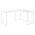 MN-J107395    Computer Desk - L-Shaped / Corner / Metal Base - 58"L X 44"W - White / White