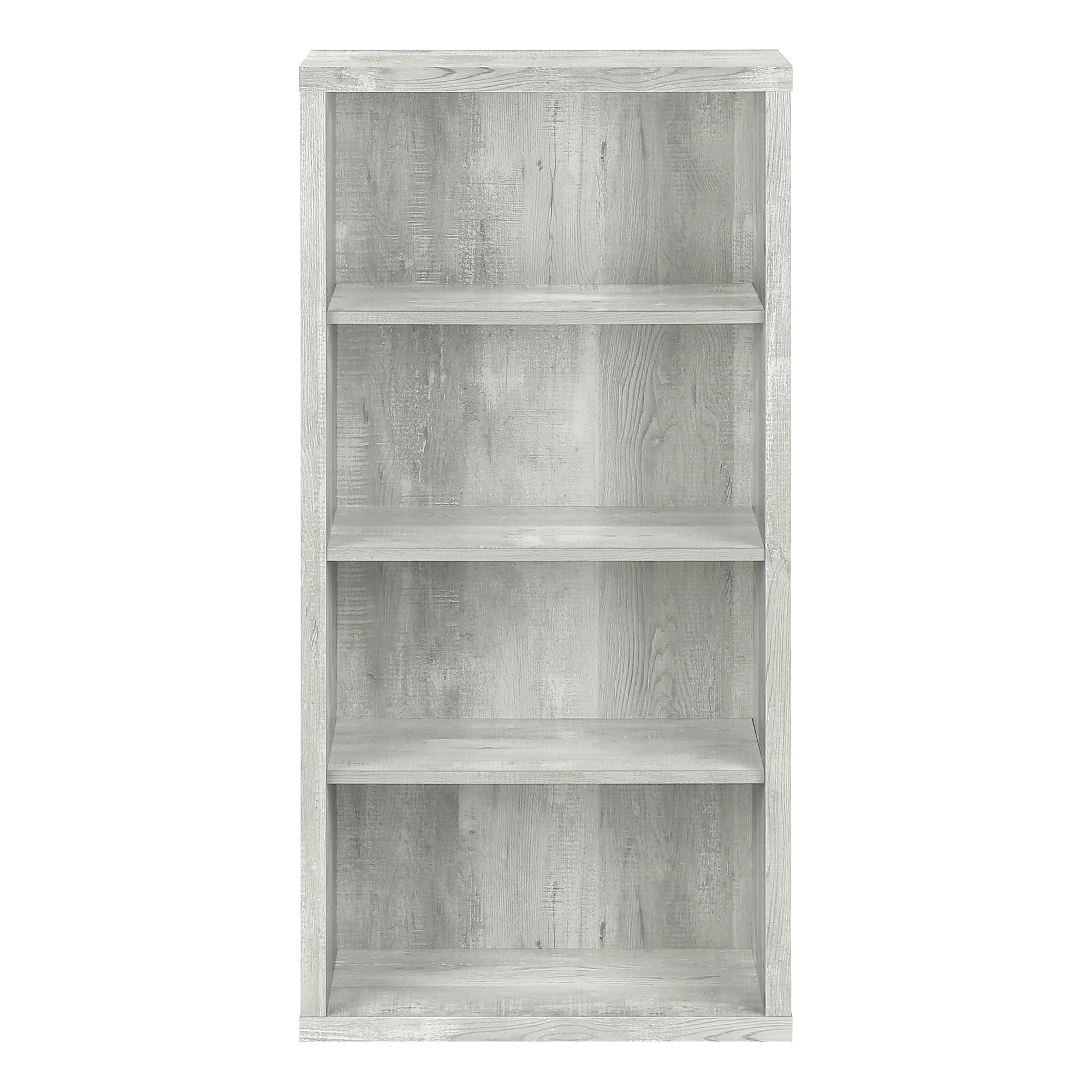 MN-717405    Bookshelf, Bookcase, Etagere, 5 Tier, Office, Bedroom, 48"H, Laminate, Grey Reclaimed Wood Look, Black, Contemporary, Modern
