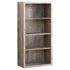 MN-727406    Bookshelf, Bookcase, Etagere, 5 Tier, Office, Bedroom, 48"H, Laminate, Taupe Reclaimed Wood Look, Black, Contemporary, Modern