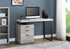 MN-757409    Computer Desk, Home Office, Laptop, Left, Right Set-Up, Storage Drawers, 48"L, Metal, Laminate, Grey Reclaimed Wood Look, Black, Contemporary, Modern