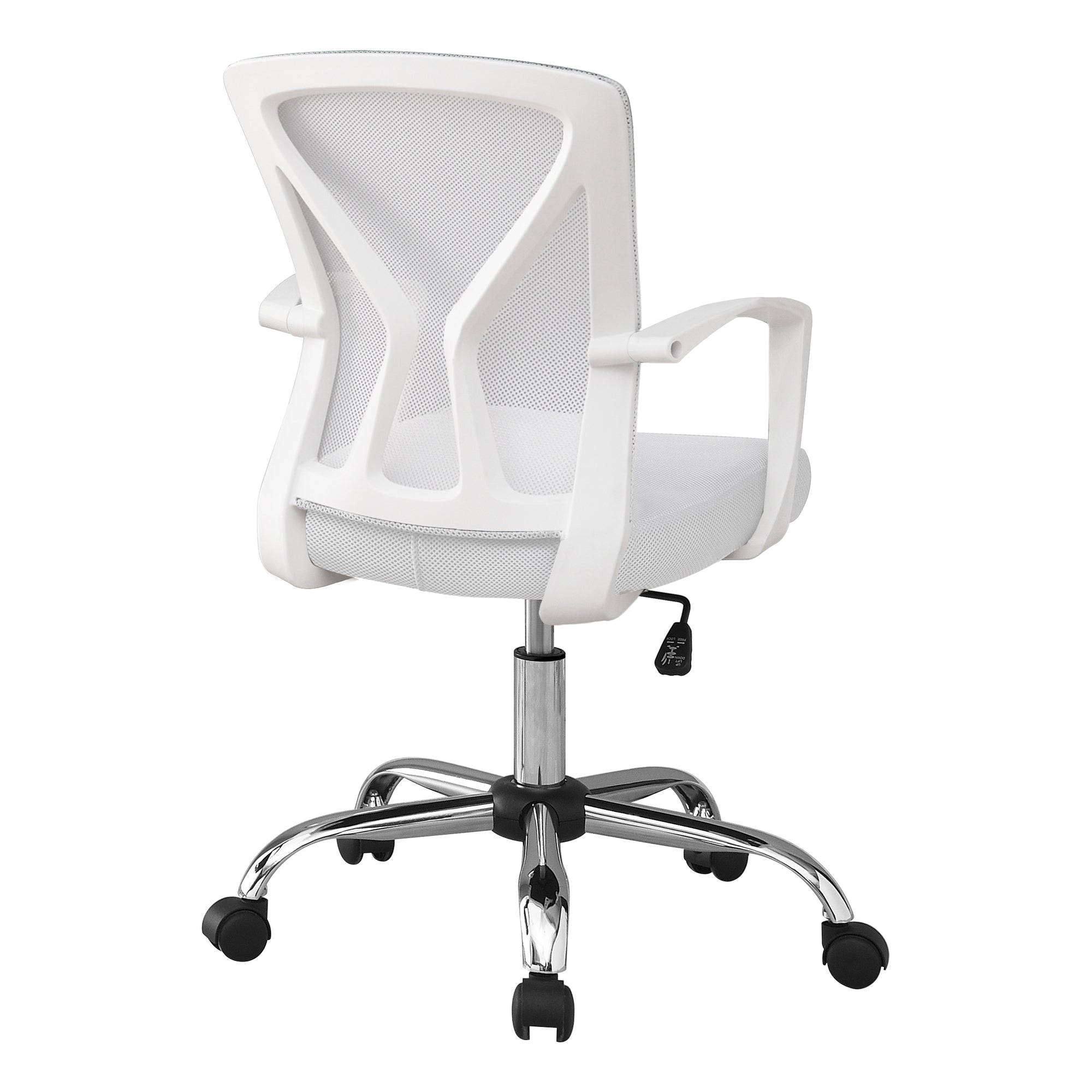 MN-237462    Office Chair, Adjustable Height, Swivel, Ergonomic, Armrests, Computer Desk, Office, Metal, Laminate, White, Contemporary, Modern