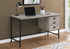 MN-397487    Computer Desk, Home Office, Laptop, Storage Drawers, 55"L, Metal, Laminate, Taupe Reclaimed Wood Look, Black, Contemporary, Modern