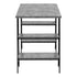 MN-607526    Computer Desk, Home Office, Laptop, Storage Shelves, 48"L, Metal, Laminate, Grey Stone Look, Black, Contemporary, Industrial, Modern