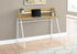 MN-747543    Computer Desk - Small Hutch / 1 Shelf / Trapezoid-Shaped Legs - 48"L - Natural Wood-Look / White