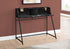 MN-757544    Computer Desk - Small Hutch / 1 Shelf / Trapezoid-Shaped Legs - 48"L - Black Marble-Look / Black