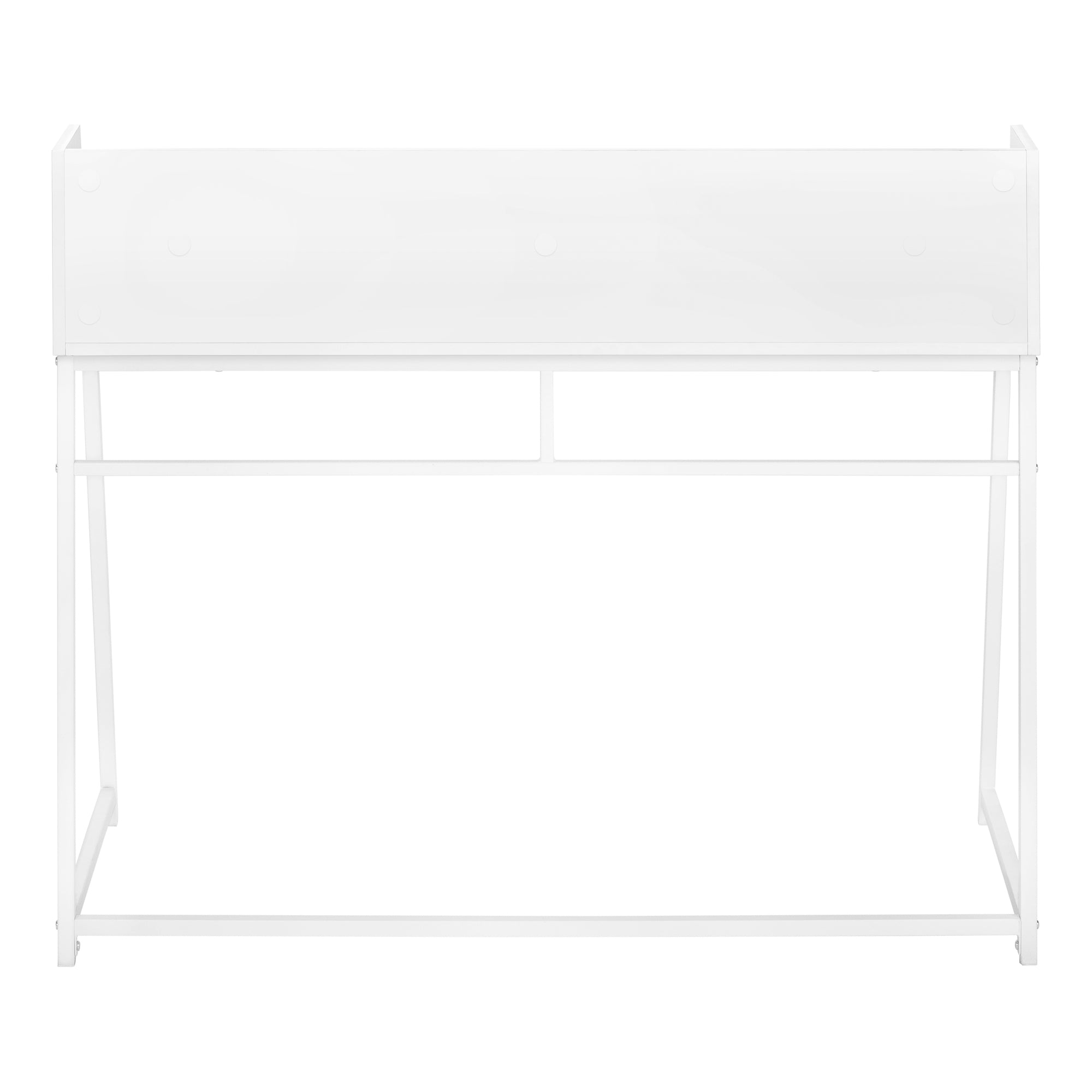 MN-767545    Computer Desk, Home Office, Laptop, Storage Shelves, 48"L, Metal Legs, Laminate, White, Contemporary, Modern