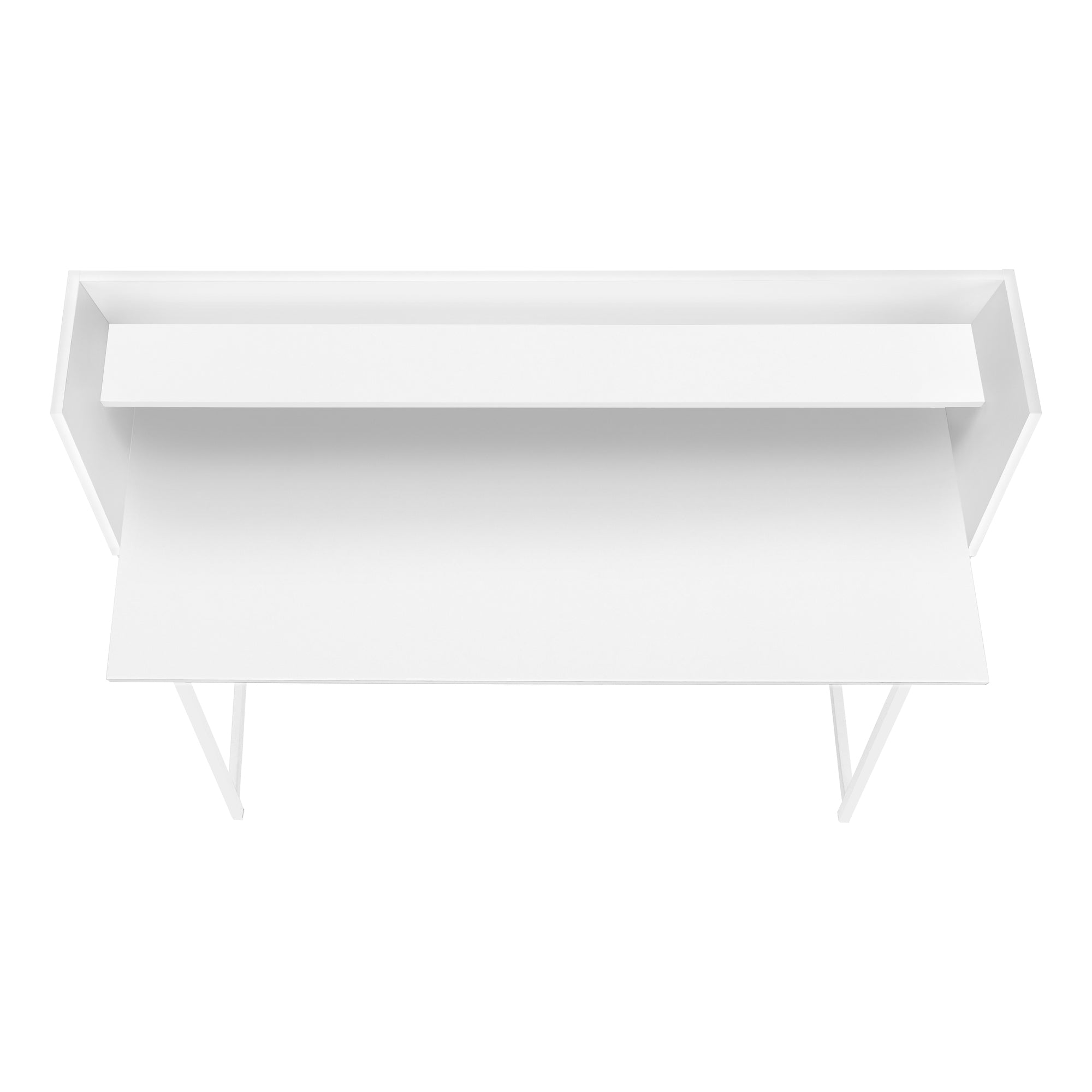 MN-767545    Computer Desk, Home Office, Laptop, Storage Shelves, 48"L, Metal Legs, Laminate, White, Contemporary, Modern