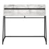 MN-807549    Computer Desk - Small Hutch / 1 Shelf / Trapezoid-Shaped Legs - 48"L - White Marble-Look / Black