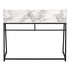 MN-807549    Computer Desk - Small Hutch / 1 Shelf / Trapezoid-Shaped Legs - 48"L - White Marble-Look / Black