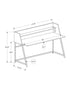 MN-807549    Computer Desk - Small Hutch / 1 Shelf / Trapezoid-Shaped Legs - 48"L - White Marble-Look / Black