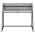 MN-817550    Computer Desk - Small Hutch / 1 Shelf / Trapezoid-Shaped Legs - 48"L - Grey Stone-Look / Black