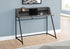 MN-817550    Computer Desk - Small Hutch / 1 Shelf / Trapezoid-Shaped Legs - 48"L - Grey Stone-Look / Black