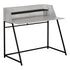 MN-827551    Computer Desk - Small Hutch / 1 Shelf / Trapezoid-Shaped Legs - 48"L - Grey Wood-Look / Black