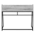 MN-827551    Computer Desk - Small Hutch / 1 Shelf / Trapezoid-Shaped Legs - 48"L - Grey Wood-Look / Black