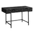 MN-837552    Computer Desk - 2 Storage Drawers / Recessed Metal Legs - 48"L - Black Marble-Look / Black