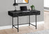 MN-837552    Computer Desk - 2 Storage Drawers / Recessed Metal Legs - 48"L - Black Marble-Look / Black