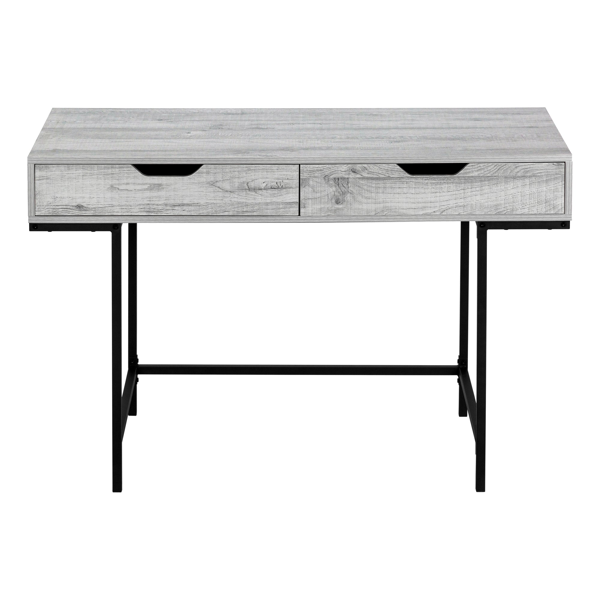 MN-847553    Computer Desk, Home Office, Laptop, Storage Drawers, 48"L, Metal Legs, Laminate, Grey, Black, Contemporary, Modern