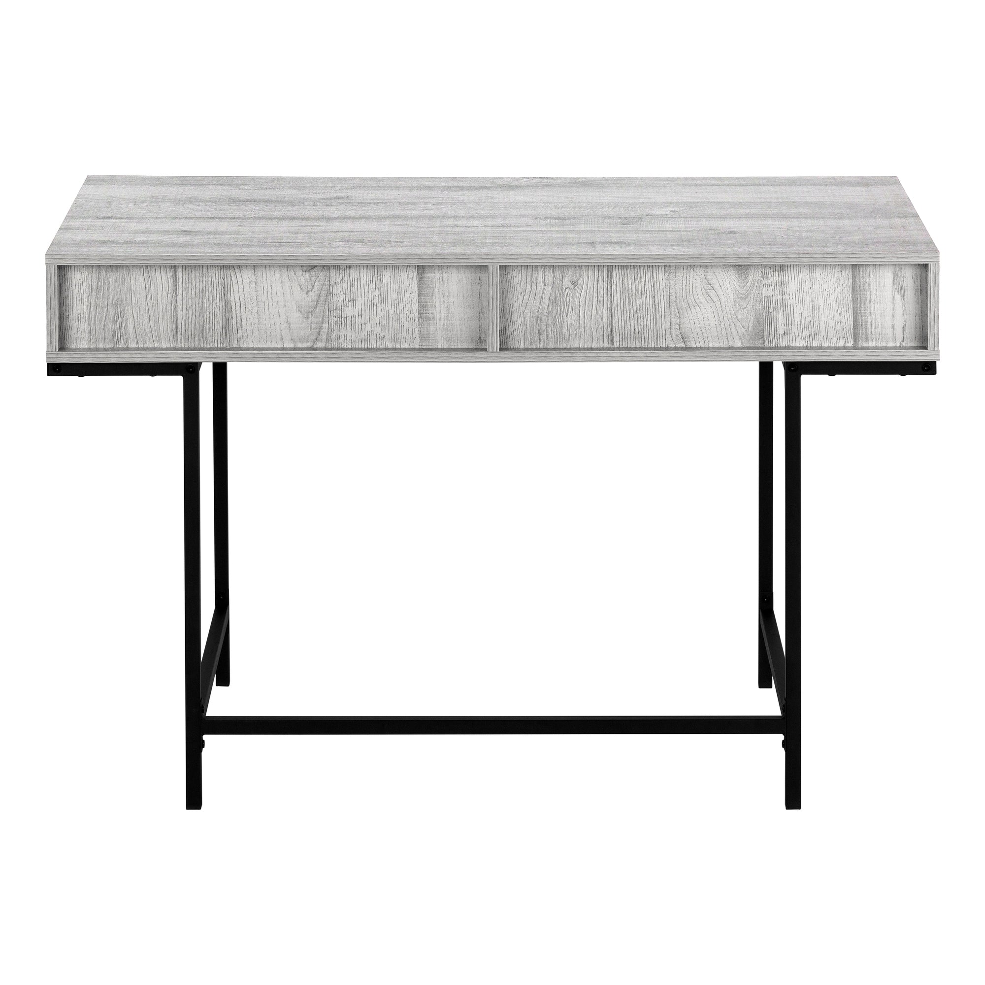 MN-847553    Computer Desk, Home Office, Laptop, Storage Drawers, 48"L, Metal Legs, Laminate, Grey, Black, Contemporary, Modern