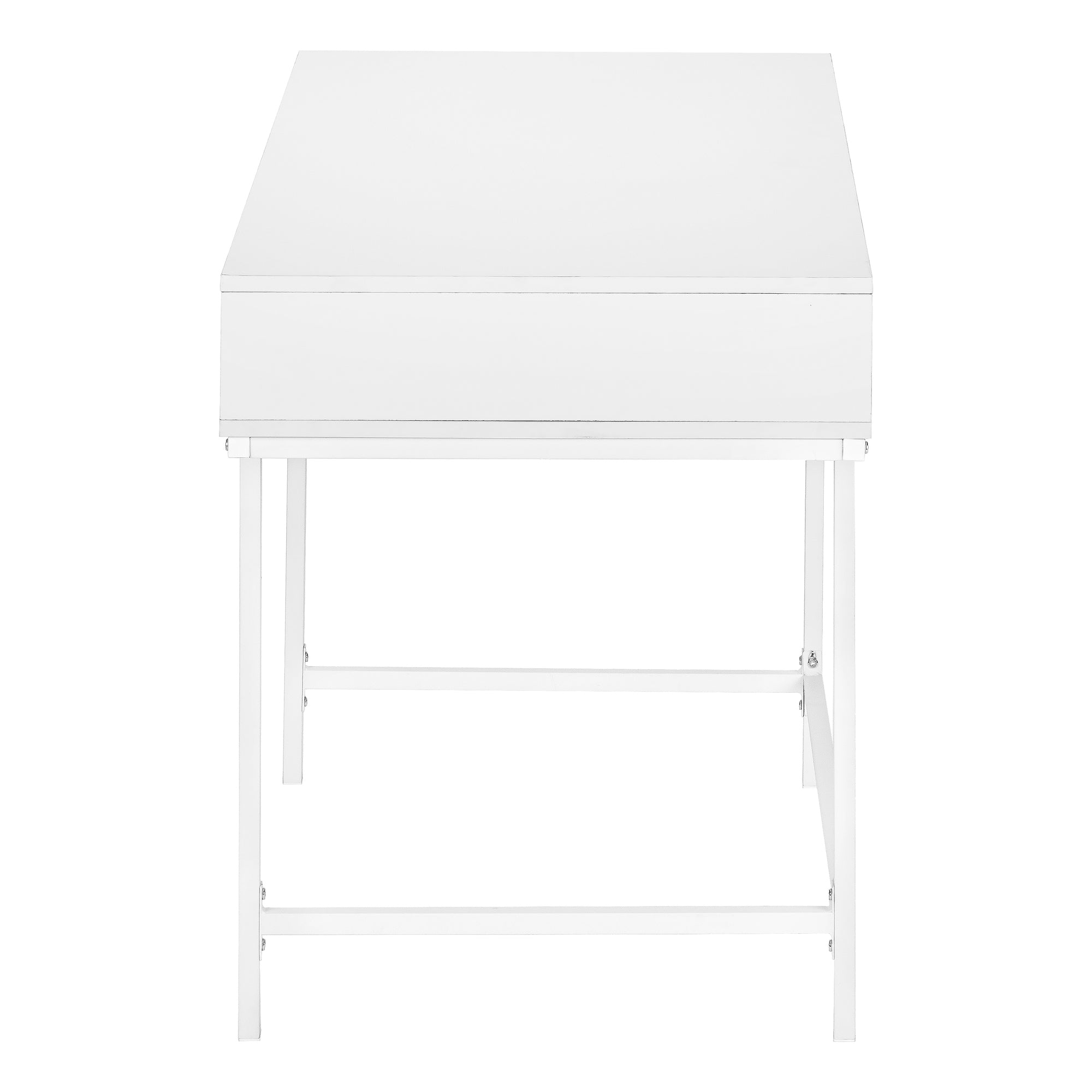 MN-857554    Computer Desk - 2 Storage Drawers / Recessed Metal Legs - 48"L - White / White