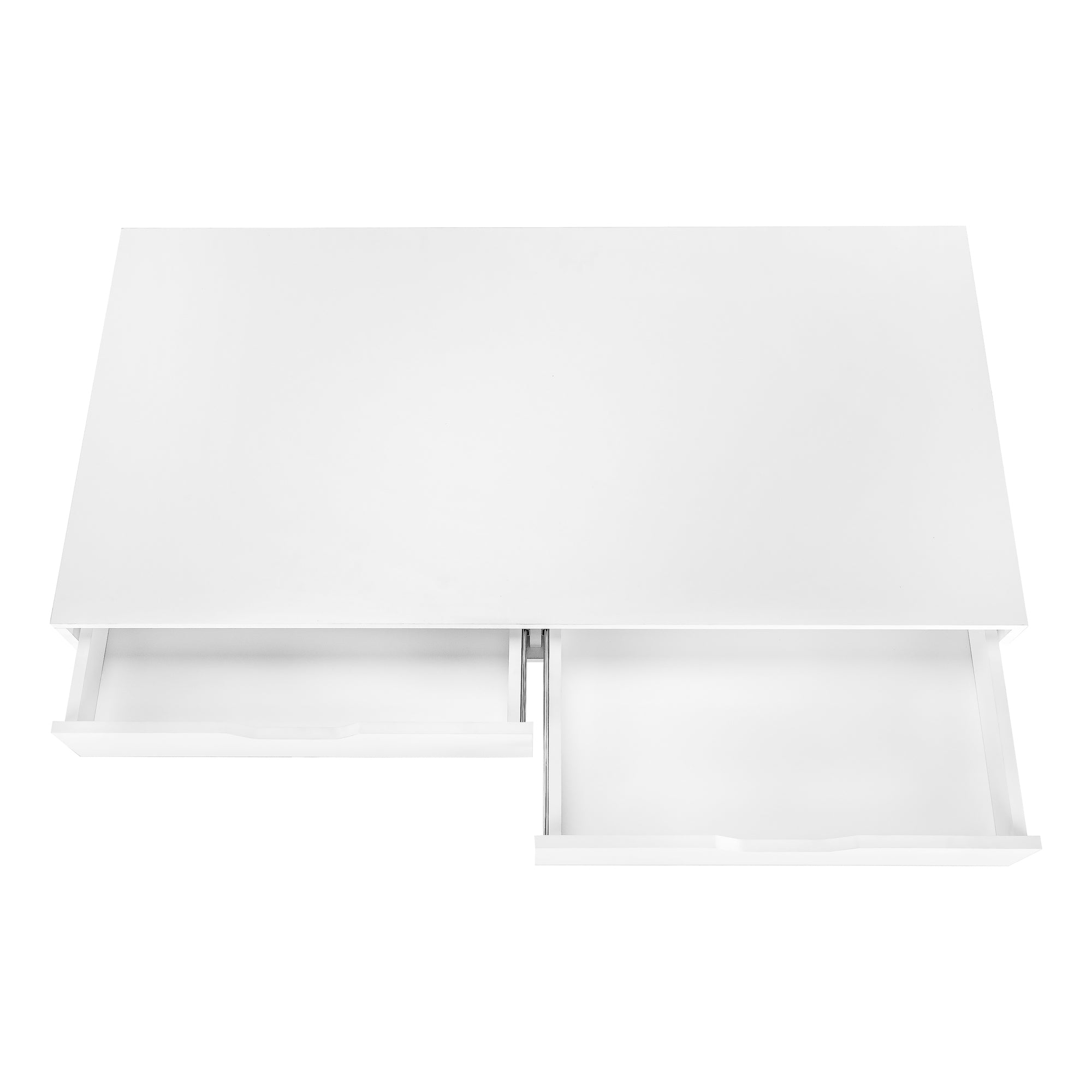 MN-857554    Computer Desk - 2 Storage Drawers / Recessed Metal Legs - 48"L - White / White