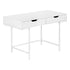 MN-857554    Computer Desk - 2 Storage Drawers / Recessed Metal Legs - 48"L - White / White