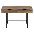 MN-887557    Computer Desk - 2 Storage Drawers / Recessed Metal Legs - 48"L - Brown Reclaimed Wood-Look / Black