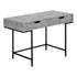 MN-907559    Computer Desk - 2 Storage Drawers / Recessed Metal Legs - 48"L - Grey Stone-Look / Black