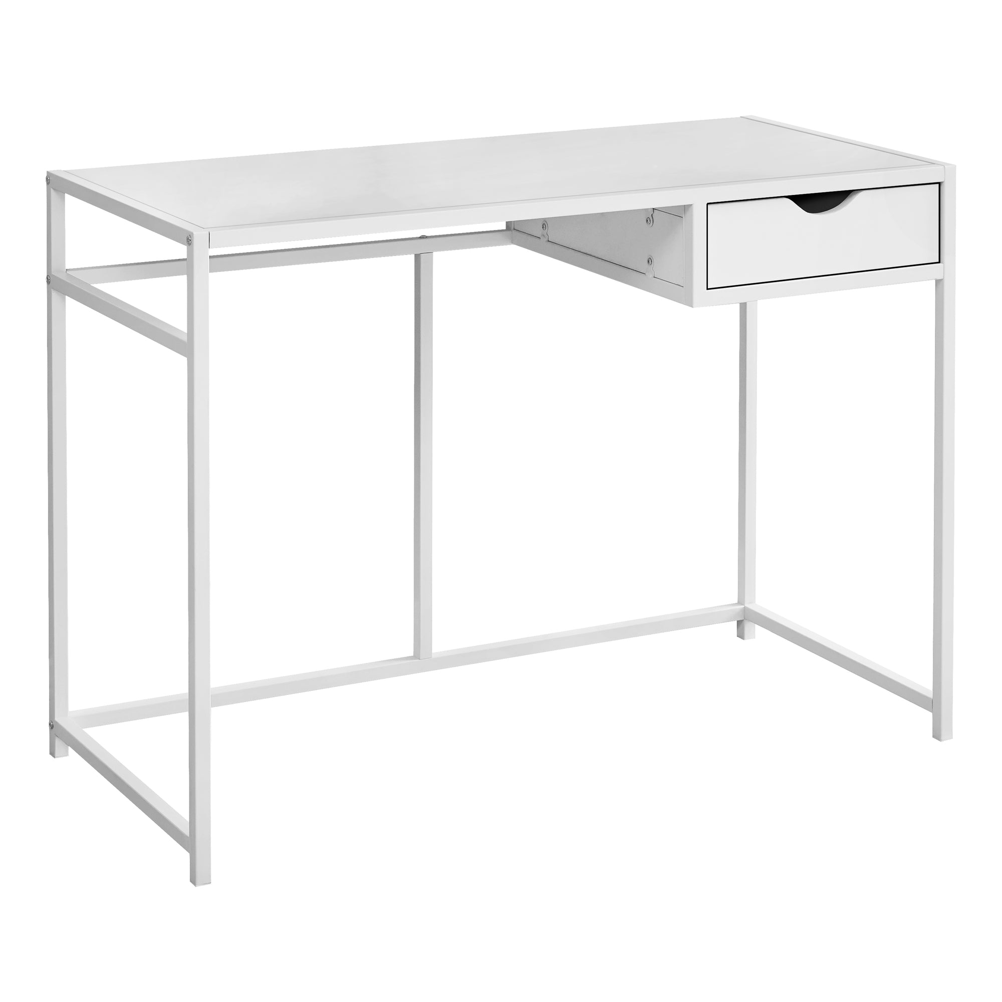 MN-927570    Computer Desk, Home Office, Laptop, Storage Drawers, 42"L, Metal, Laminate, White, Contemporary, Industrial, Modern