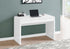 MN-987580    Computer Desk, Home Office, Laptop, Storage Drawers, 48"L, Metal, Laminate, Glossy White, Glam, Modern