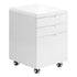 MN-117583    Filing Cabinet - 3 Drawers / White Gloss / Castors