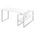 MN-127585    Computer Desk, Home Office, Corner, Left, Right Set-Up, Storage Shelves, 60"L, L Shape, Metal Legs, Laminate, White, Contemporary, Modern